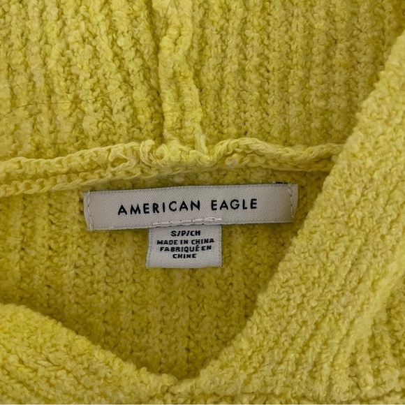 American Eagle hooded drawstring tie front cropped sweater 15972 - Picture 3 of 6